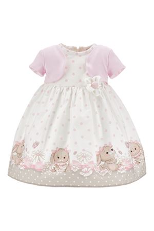 abito in cotone bianco e rosa MONNALISA KIDS | 31G9127667019B